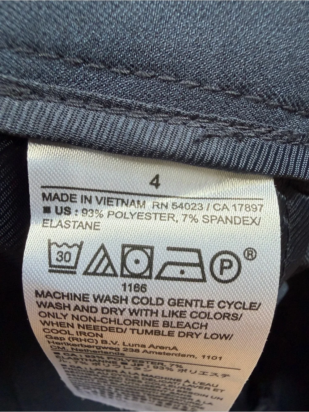 Banana Republic Womens Straight Sculpted Hi Rise Stretch Navy Pant Sz 4